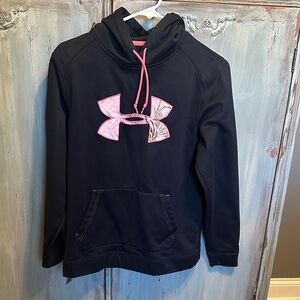 Under Armour Kids Medium Hoodie in Black with Pink Accent